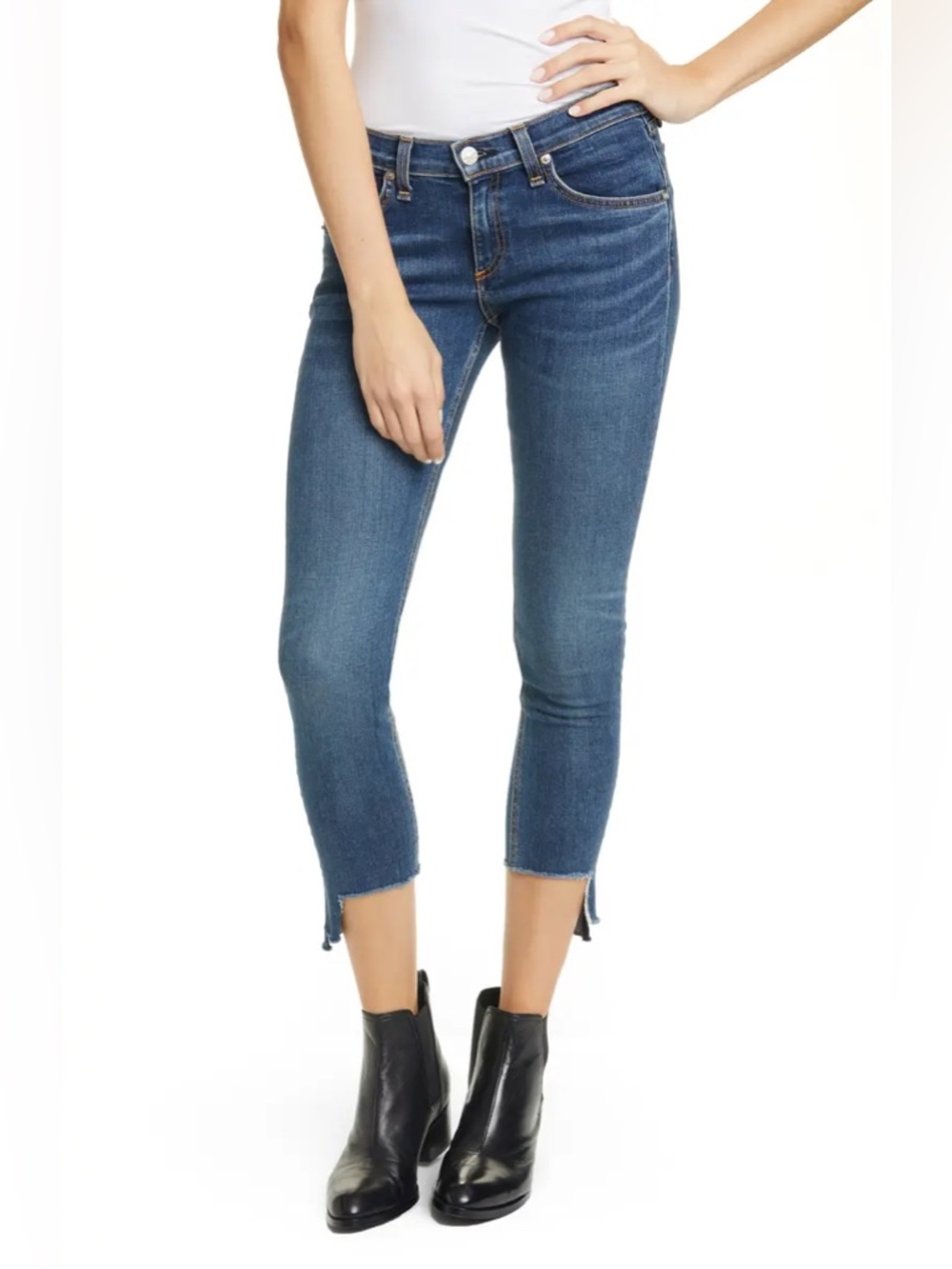 NEW rag & bone Cate Mid-Rise Ankle Skinny Jeans in Hampton size 25